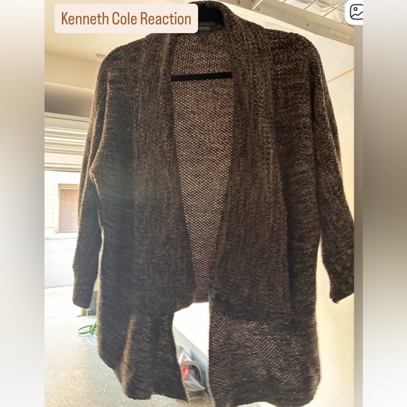 Kenneth Cole Reaction Sweaters - Kenneth Cole Reaction tweed layer brown Open-Front Cardigan small